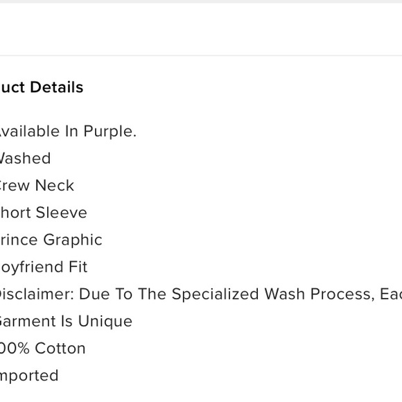 Prince Estate Womens When Doves Cry T-Shirt Purple Multicolor Tie Dye Large New - Picture 6 of 7